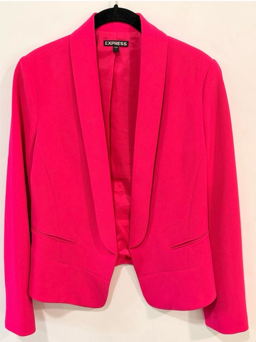 Express Women's Bright Pink Open-Front Tailored Blazer